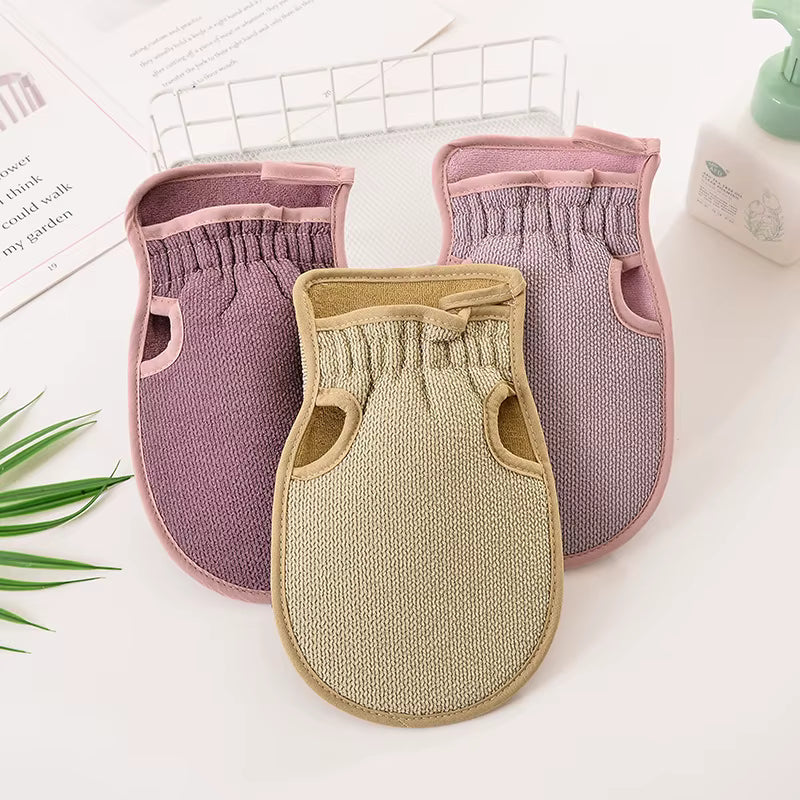 Double-Sided Exfoliating Scrubbing Gloves for Radiant Skin