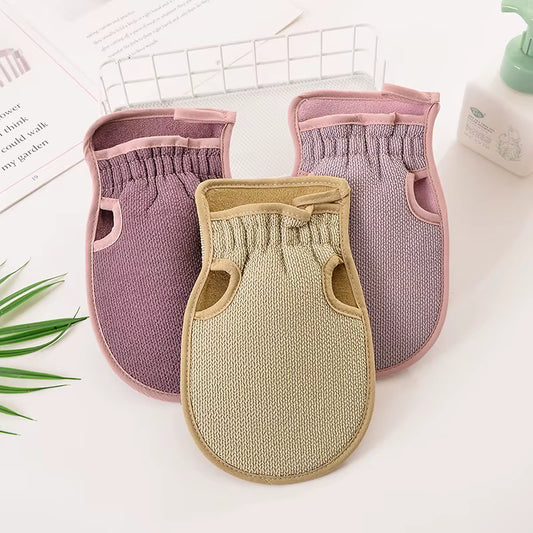 Double-Sided Exfoliating Scrubbing Gloves for Radiant Skin